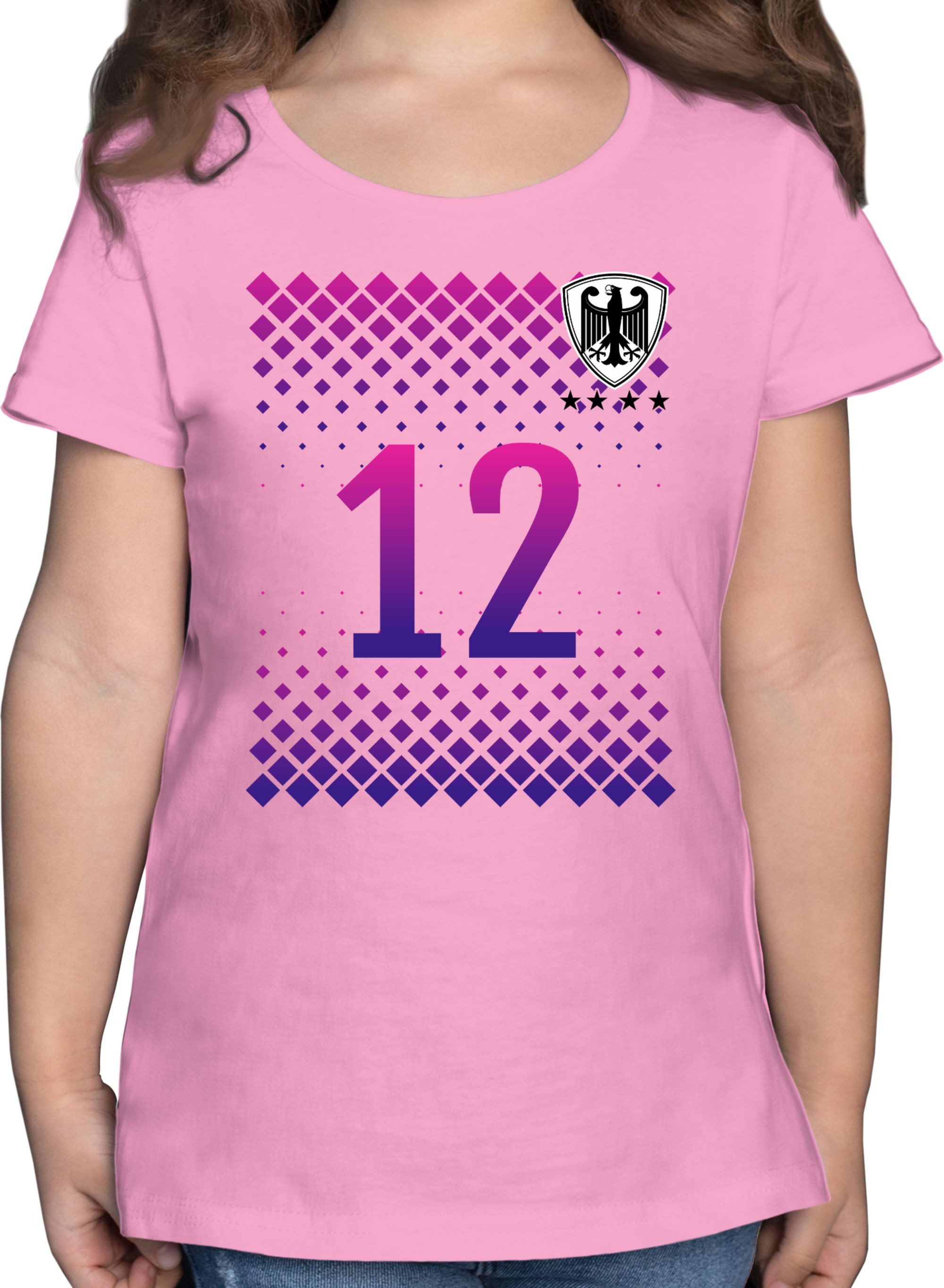 Shirtracer T Shirt Deutschland Trikot Fussball German 12. Mann Nummer 2024 Fussball EM Fanartikel